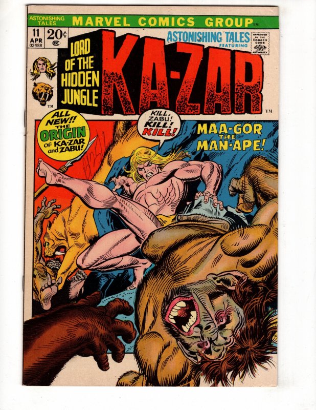 Astonishing Tales #11 (1972) Ka-Zar & Zabu! Gil Kane Art  / ID#162