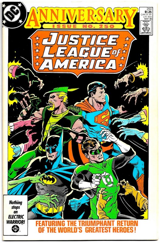 JUSTICE LEAGUE OF AMERICA #250 (1986) 8.0 VF Return of the Original Team! 52 pgs