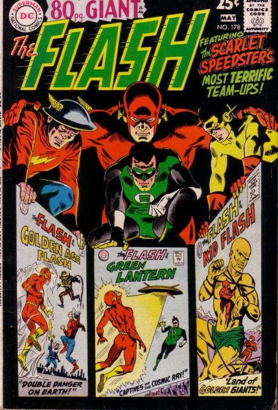 FLASH #178 GIANT GREEN LANTERN FLYING SAUCER STORY 1968 FN