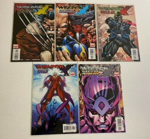 Weapon X Days of Future Now set #1-5 Marvel 5 pieces average 8.0 VF (2005-'06)