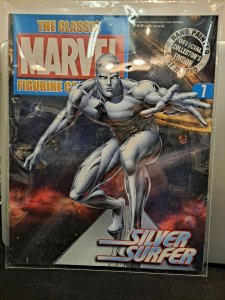 Eaglemoss Issue #7 with Rare Silver Surfer Figurine HAND PAINTED LEAD CAST