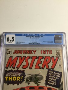 Journey Into Mystery 83 Cgc 6.5 White Pages Marvel Silver Age 1st App Thor