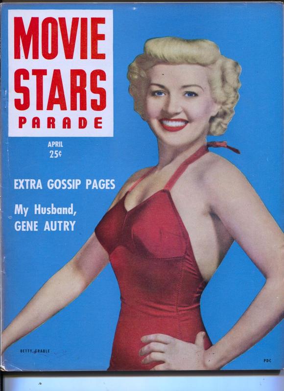 Movie Stars Parade-Betty Grable-Richard Basehart-Gene Autry-Apr-1949