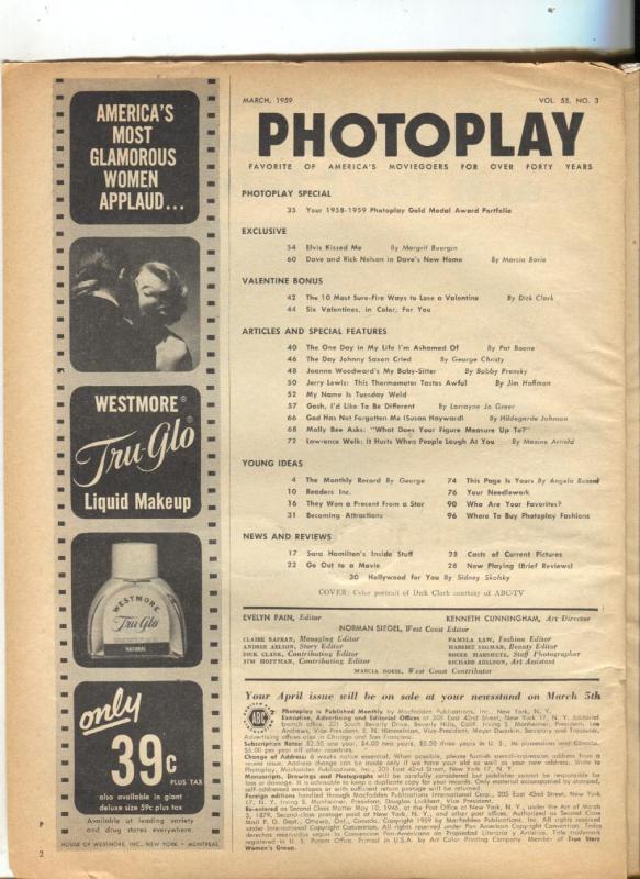 Photoplay-Dick Clark-Rick Nelson-Susan Hayward-Elvis-March-1959