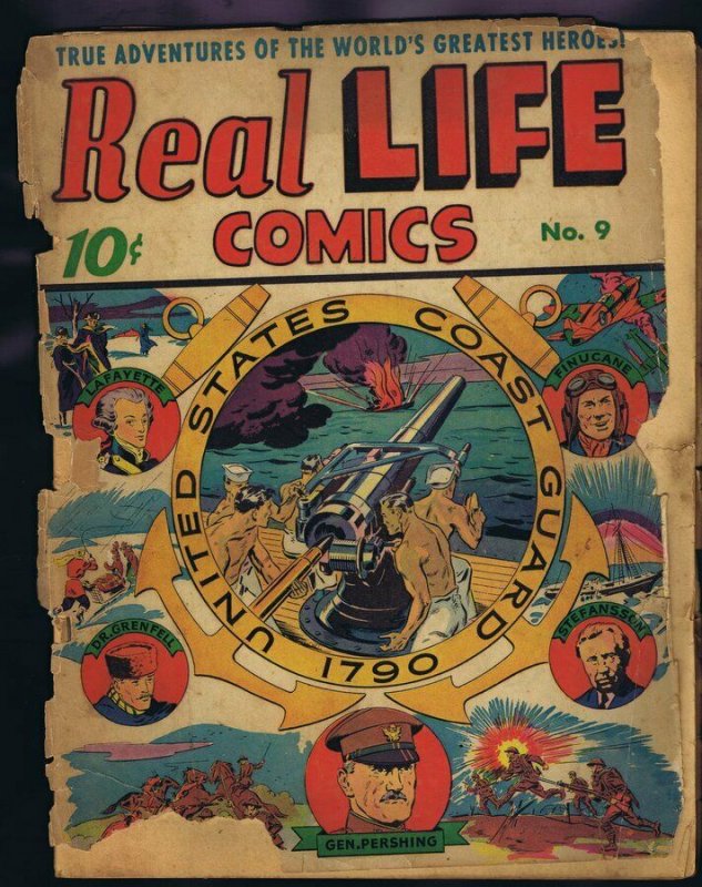 Real Life Comics #9 ORIGINAL Vintage 1942 Nedor Golden Age US Coast Guard