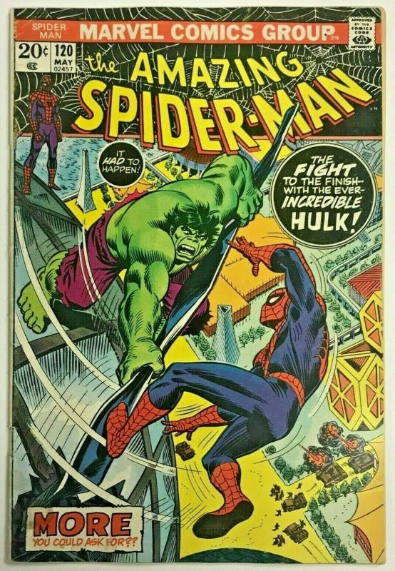 AMAZING SPIDER-MAN#120 FN 1973 VS THE HULK MARVEL BRONZE AGE COMICS