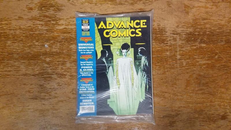 Advance Comics # 62 February 1994 w/ Card Preview Book Universal Monsters BW1