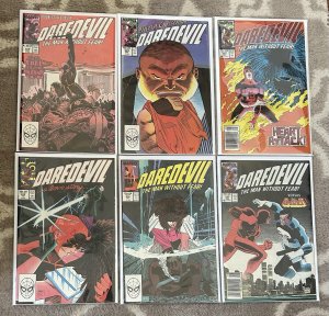 Daredevil #252,253,254,255,256,257 1987 Punisher Lot Marvel 1st App Typhoid Mary