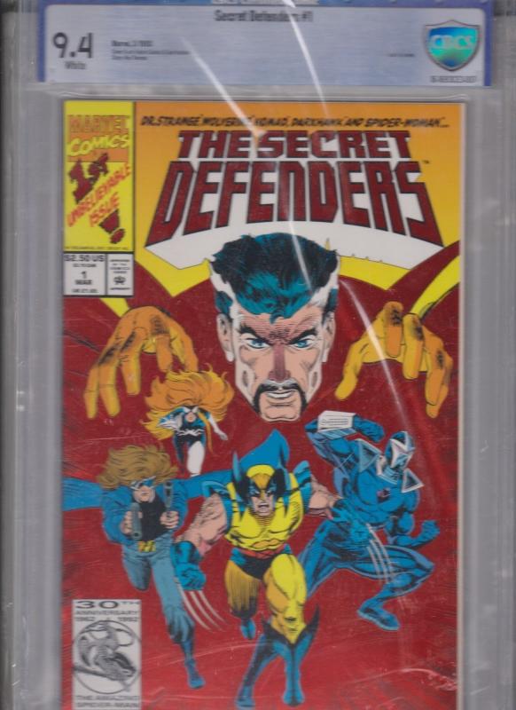 THE SECRET DEFENDERS #1 / CBCS 9.4 / WHITE PAGES / 1993 / RED FOIL COVER