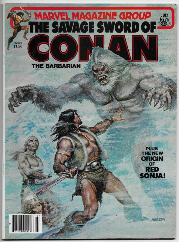 Savage Sword Of Conan Magazine #78 Norem Cvr | Buscema (Marvel, 1982) FN/VF