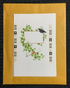 GRADUATION Cap w/ Diploma & Flowers 6x9 Greeting Card Art #G-4386 w/ 3 Cards