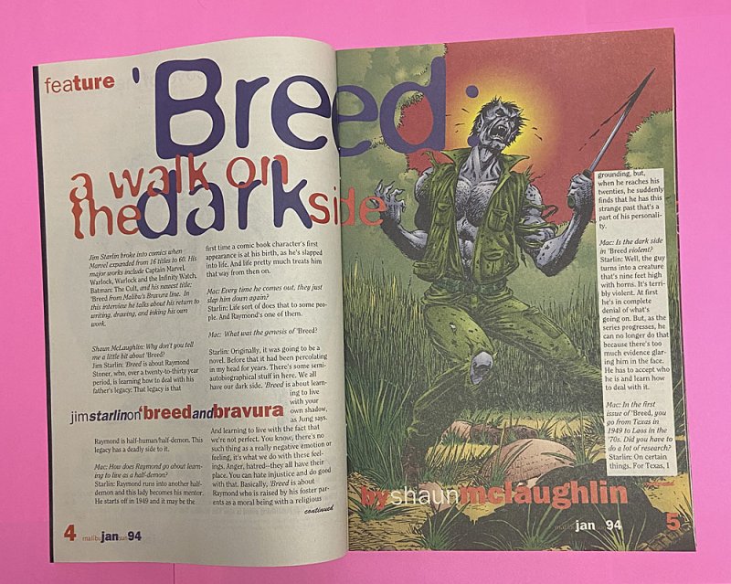 Malibu Sun #33 ( NM ) Jim Starlin Interview / 1994