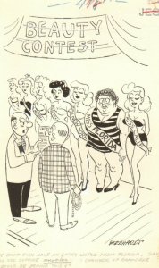 Ugly Girl in Beauty Contest - Humorama 1962 art by Glenn Bernhardt