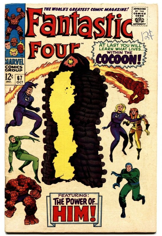 FANTASTIC FOUR #67-1967-COCCOON COVER -first warlock/him!