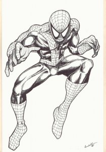 Spider-Man Full Figure Commission - 2008 Signed art by Brien Cardello