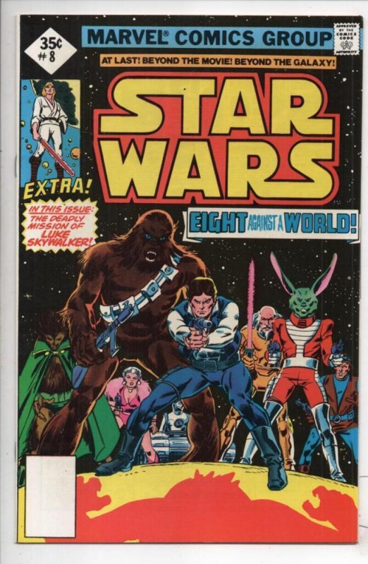 STAR WARS #8, VF/NM Reprint, Luke Skywalker, Darth Vader, 1977 1978, Marvel