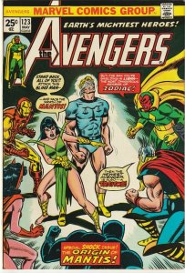 Avengers # 123 NM- Marvel 1974 Bronze Age Origin Of Mantis [D6]