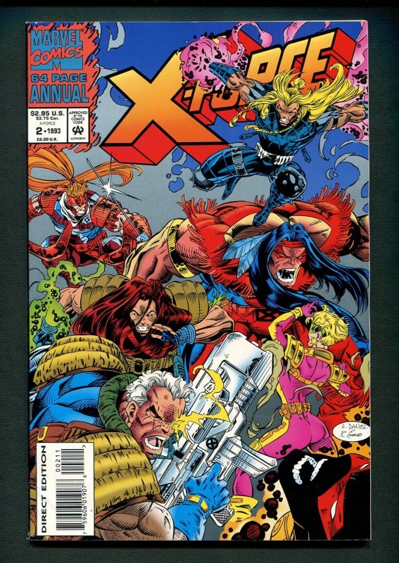 X-Force Annual #2 ( 8.5 VFN+ ) w/promo card /  1993