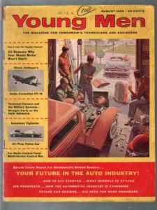 Young Men 8/1956-flathead Ford engine-hot rod-model car kits-VG-