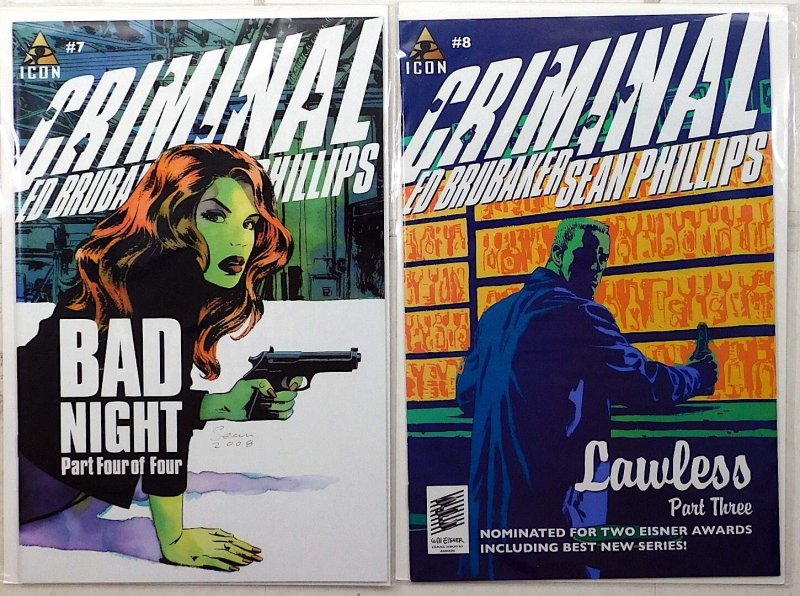 Criminal 2nd Series Lot of 2 #7, 8 (2008) Marvel Comics 1st Print Comic Books