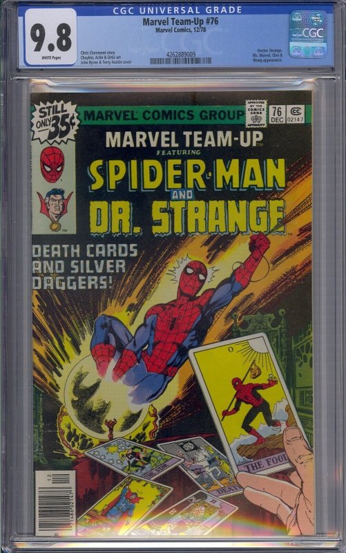 MARVEL TEAM-UP #76 CGC 9.8 SPIDER-MAN DR STRANGE MS MARVEL WHITE PAGES 9009