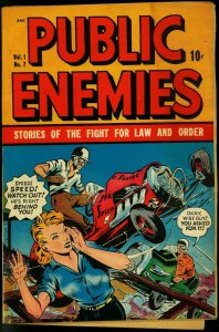 Public Enemies #7 1949- Midget auto race crash- McWilliams VG 