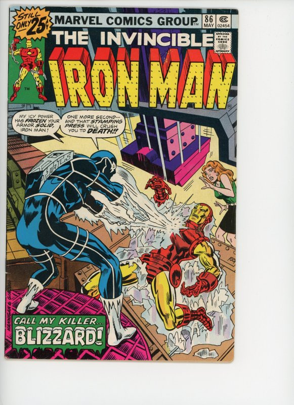 Iron Man 86  VG/F  1st App Blizzard