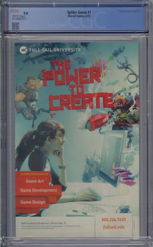 SPIDER-GWEN #1 CGC 9.8 1ST SOLO TITLE 7017