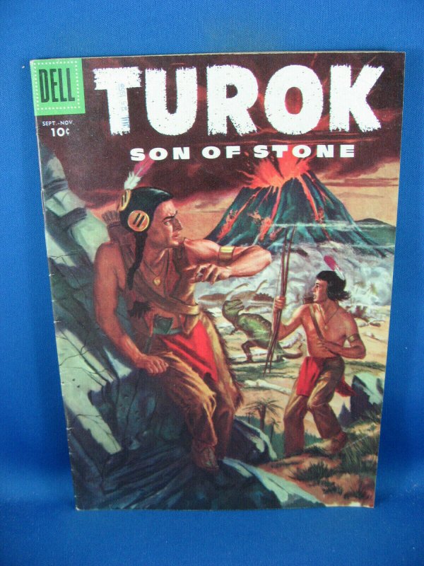 TUROK SON OF STONE 5 F+ DINOSAUR COVER 1956