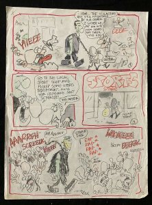 Duck Edwing Original Frankenstein comic gag art - MAD Magazine