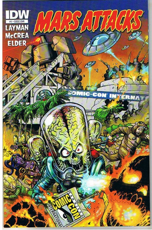 MARS ATTACKS #1, SDCC, NM+, Limited Variant, 2012, IDW, Aliens, Ray guns