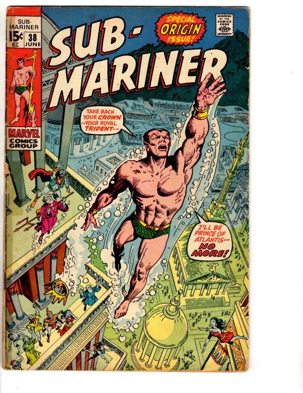 Lot Of 4 Prince Namor Sub-Mariner Marvel Comic Books # 36 37 38 39 VG Range RH2