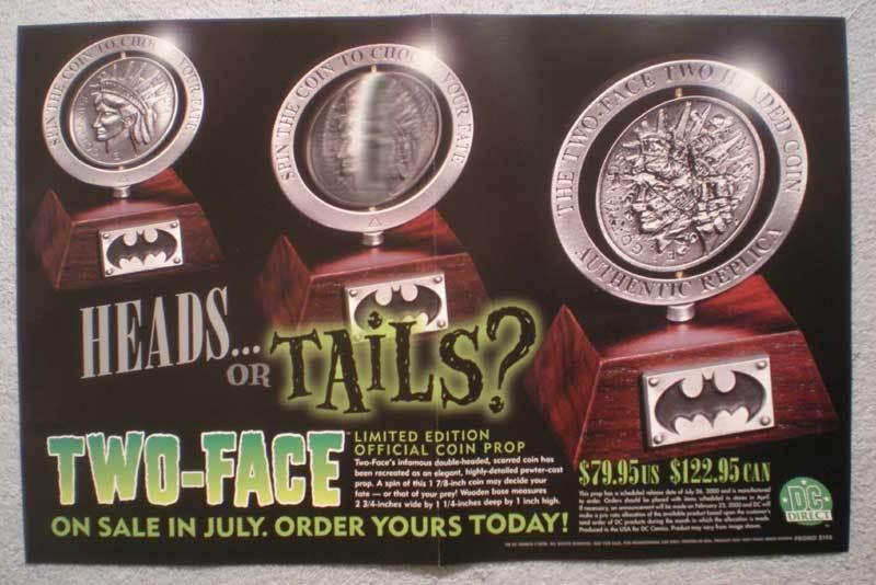 TWO-FACE COIN Promo Poster, 17x11, 2000, Unused, more in our store