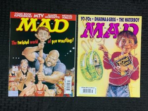 1999 MAD MAGAZINE #378 & 379 FN+/FVF Alfred E Neuman / Pro Wrestling LOT of 2