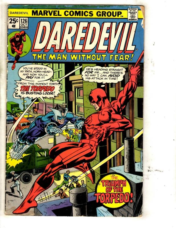 Daredevil # 126 VG Marvel Comic Book Torpedo Owl Kingpin Spider-Man Stilt J321