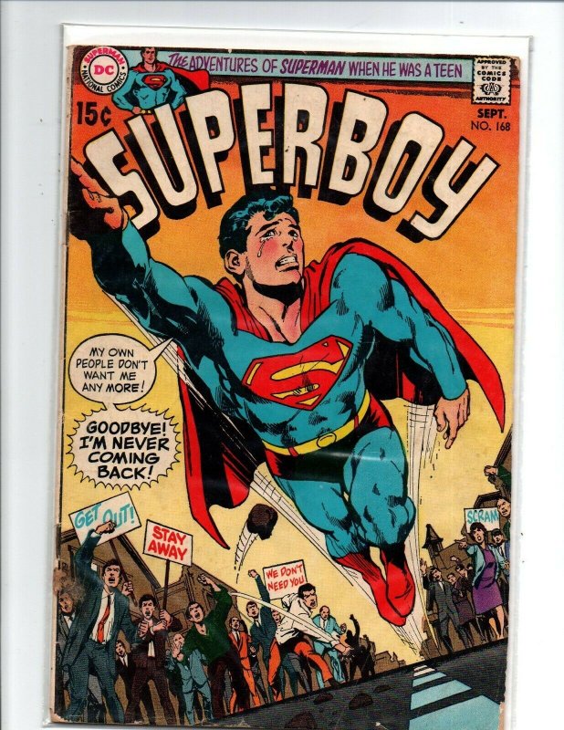 Superboy #168 - Neal Adams cover - 1970 - Very Good/Fine