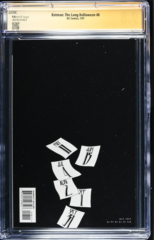 Batman The Long Halloween (1997) # 8 (CGC 9.8 SS) Signed Jeph Loeb *Census = 5