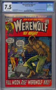 WEREWOLF BY NIGHT  #1 CGC 7.5 STORY CONT. FROM MARVEL SPOTLIGHT #4  MIKE PLOOG
