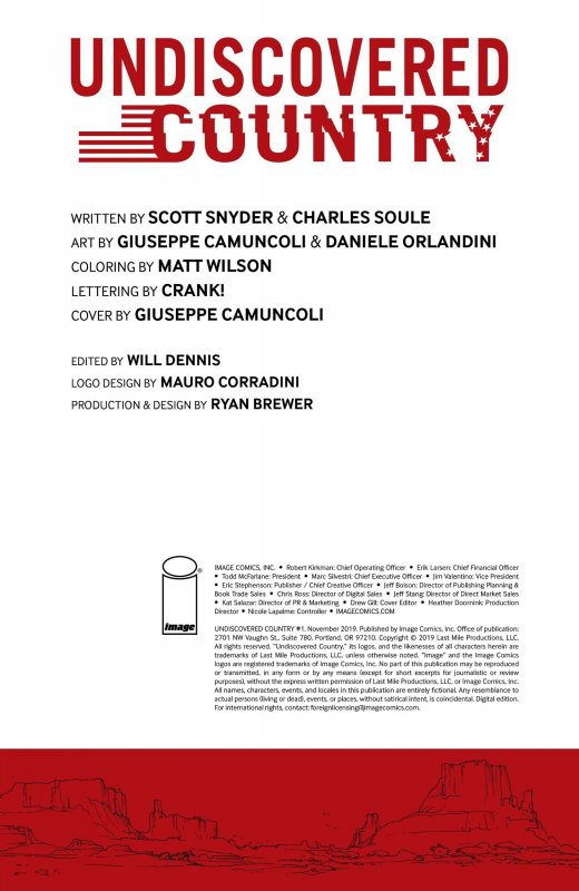 UNDISCOVERED COUNTRY #01 (2019) JOCK | SNYDER | SOULE | COVER B | IMAGE COMICS