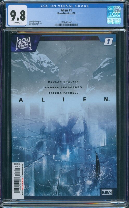 Alien #1 CGC 9.8 White Pages Dike Ruan Cover A 20th Century Studios Marvel 2023