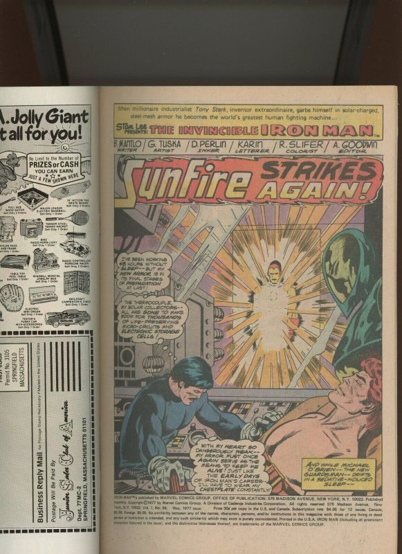 (1977) Iron Man #98: BRONZE AGE! SUNFIRE STRIKES AGAIN! (8.0)