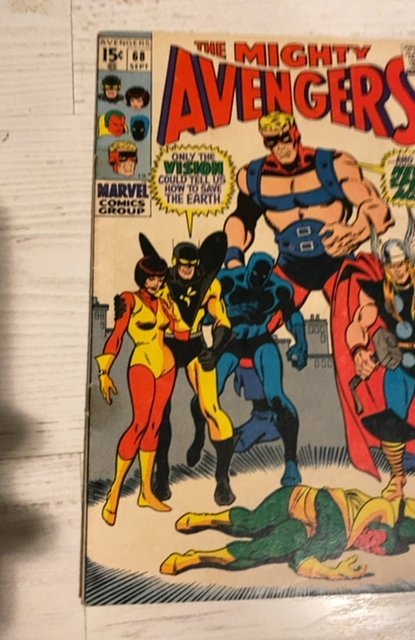 The Avengers #68 (1969)the vision falls some tanning