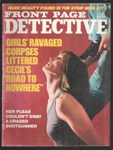 Front Page Detective 12/1974-Female execution cover-Marijuana pusher murdered...