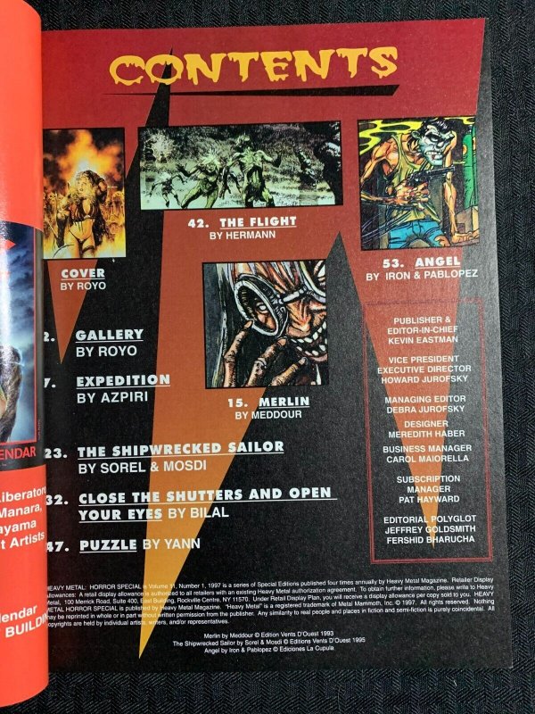 1997 HEAVY METAL Horror Special Magazine VF- 7.5 Luis Royo Cover