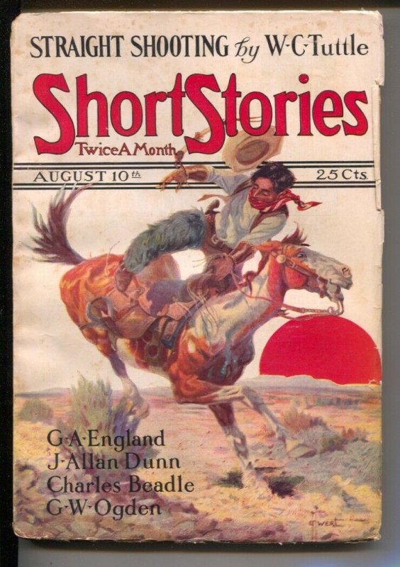 Short Stories Pulp 8/10/1924-George W West cover art.-Pulp stories-W.C. Tuttl...