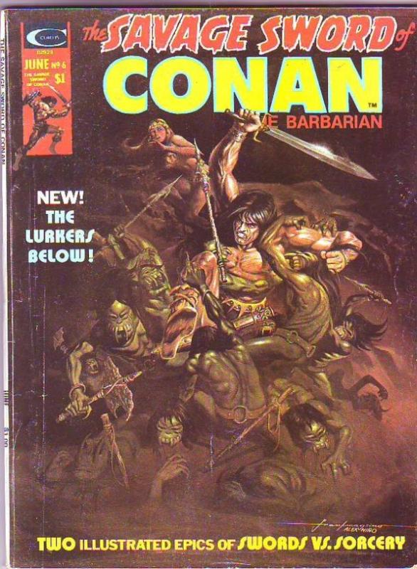 Savage Sword of Conan #6 (Jun-75) FN Mid-Grade Conan the Barbarian, King Kull