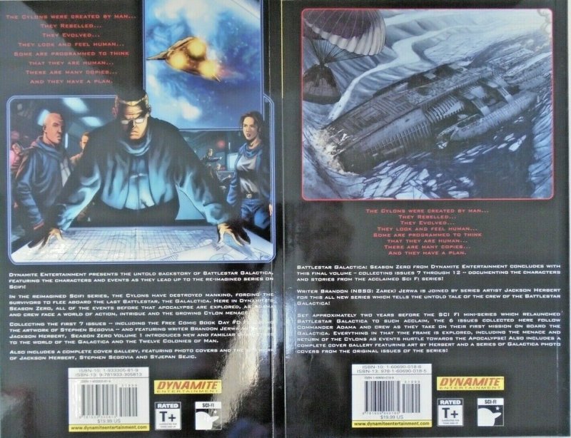 *Battlestar Galactica Season Zero TP 1-2, 1st Edition, Drawn cover set