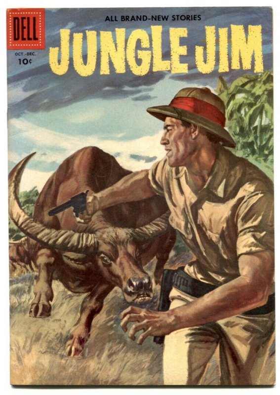 Jungle Jim #10 1956- Dell comics- water buffalo cover VF-