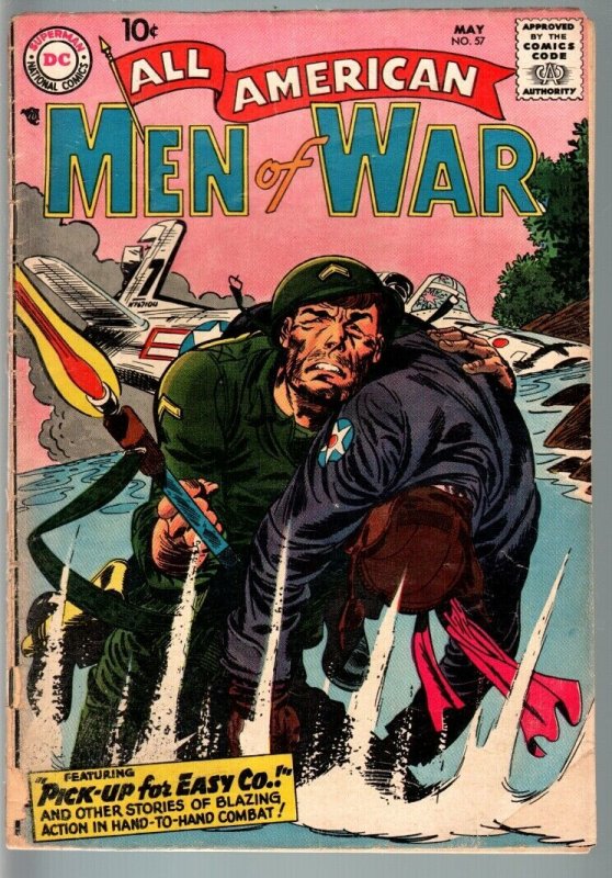 ALL AMERICAN MEN OF WAR #57-1958-WWII-DC-SILVER AGE G