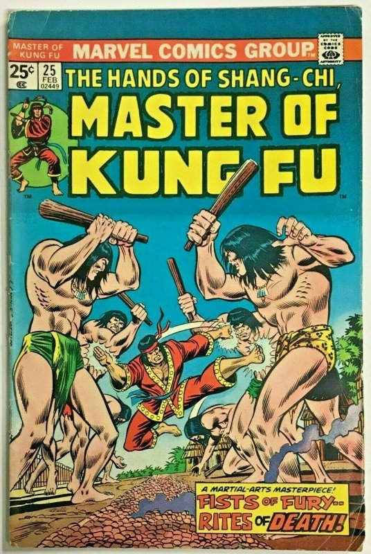 MASTER OF KUNG FU#25 VG 1975 MARVEL BRONZE AGE COMICS